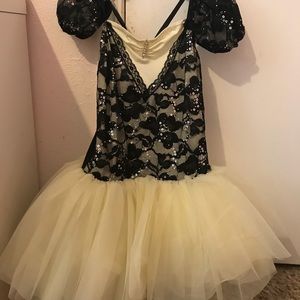 Cream and black lace ballet costume
